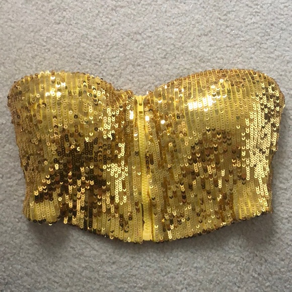 yellow sparkly top
